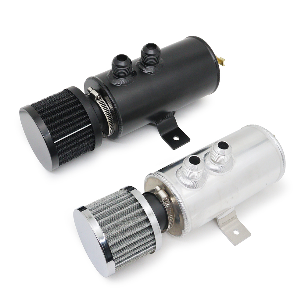 Baffled Aluminum Oil Catch Can 0.75L with Breather Filter — BMW N20 / Turbo Engines (Universal Mount)