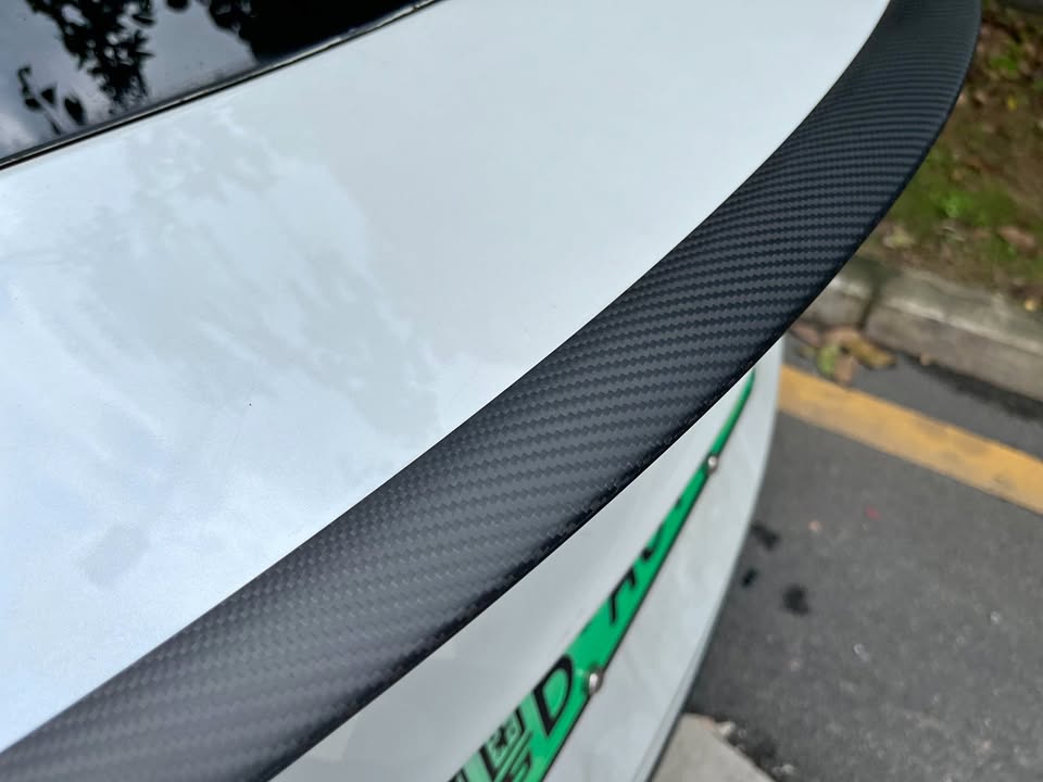 [Free install]Tesla Model Y Matte Real Carbon Fiber Spoiler Trunk Lip Spoiler Wing 2020-2024