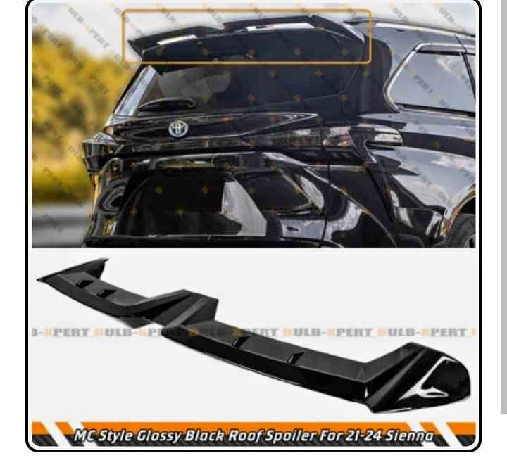 21-2026 TOYOTA SIENNA MC STYLE GLOSS BLACK REAR ROOF SPOILER