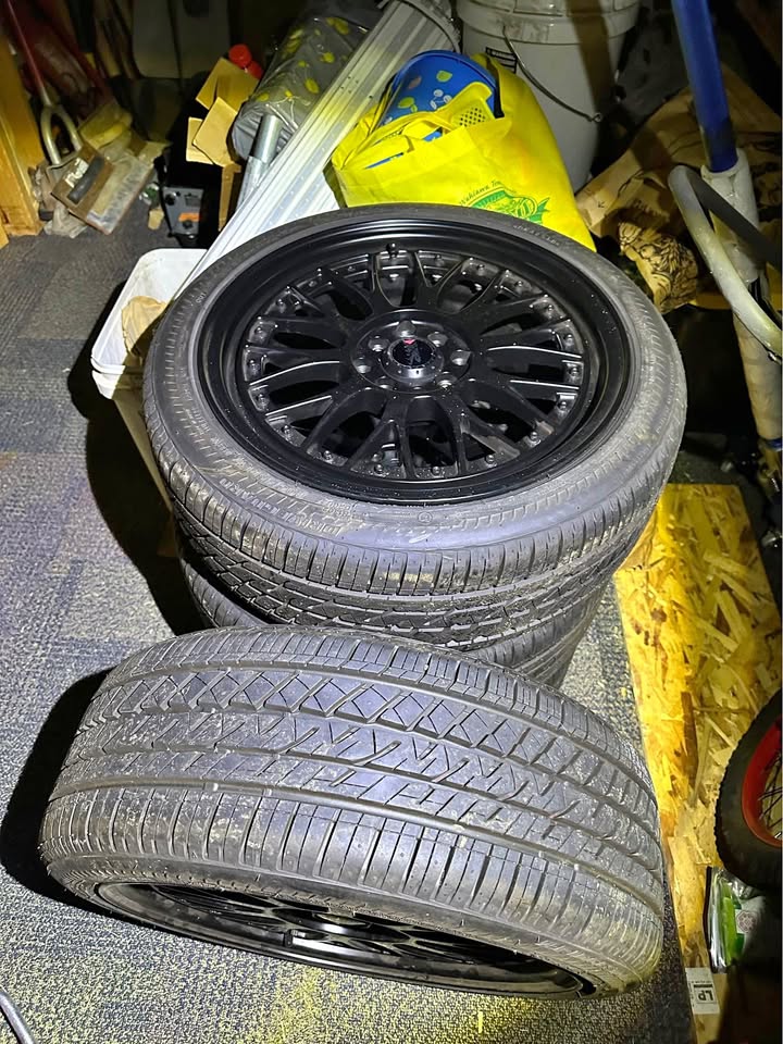 Like New Black Rims - Universal 4 Bolt