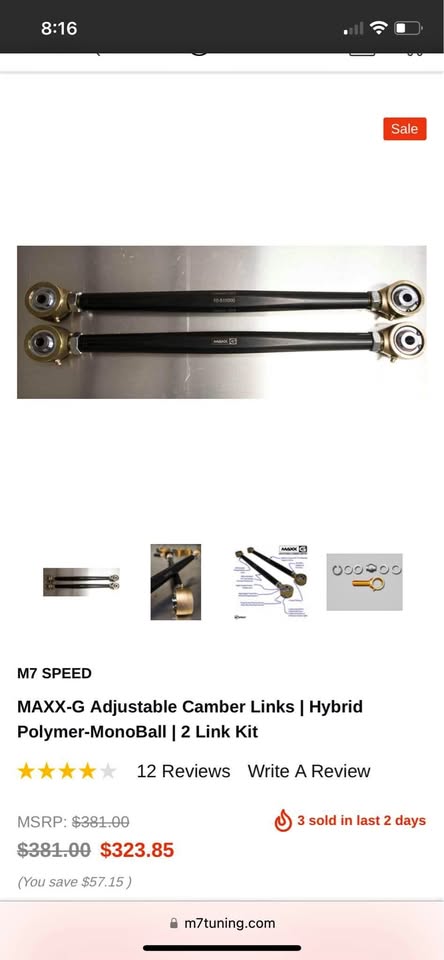 Mini Cooper R5X M7 Rear Camber / Control Arms Pair
