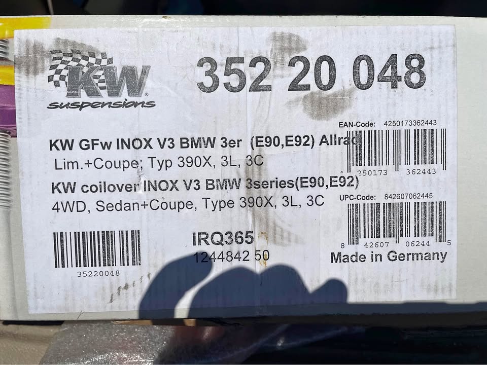 KW V3 Coilover Kit for 2006-2013 BMW 3 Series E90/E92 xDrive