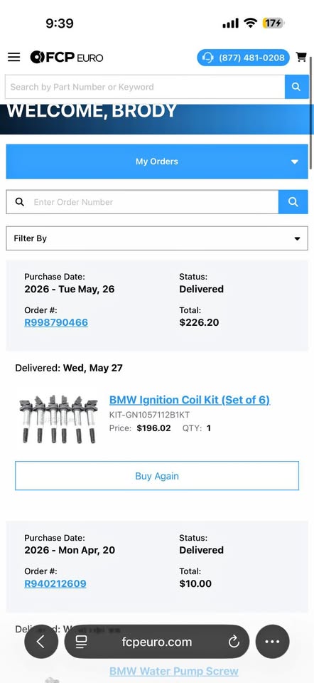 BMW N55 Ignition Coil Kit (Set of 6) + Spark Plugs — Like New